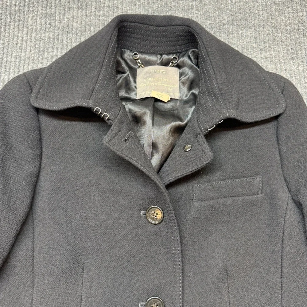 J.Crew Lady Day Double Cloth Coat 4 Tall Black Italian Wool Thinsulate Insulated